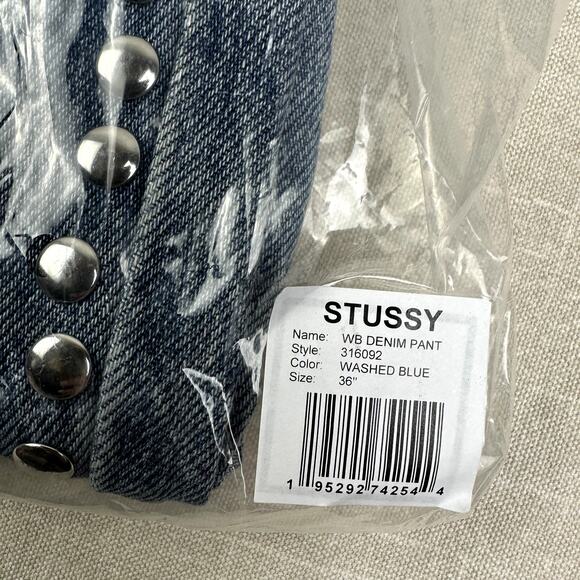 🖤 Stussy x Wales Bonner Studded Denim Jeans Men 36 - Picture 6 of 6